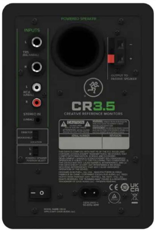 MACKIE CR3.5 - Chapitre 2 : Caractéristiques de la face arrière des modèles CR3.5 et CR4.5 - 1