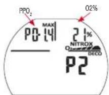 PPO₂ 02% P0-14 21% NITROX O DECO P2