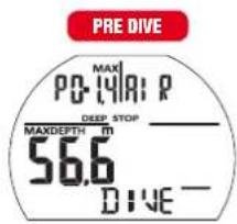 PRE DIVE MAX PO-14/AI: R DEEP STOP MAXDEPTH: m 56.6 DIVE—