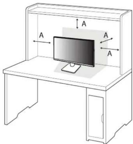 LG 24BA450 - Installazione su un tavolo - 1