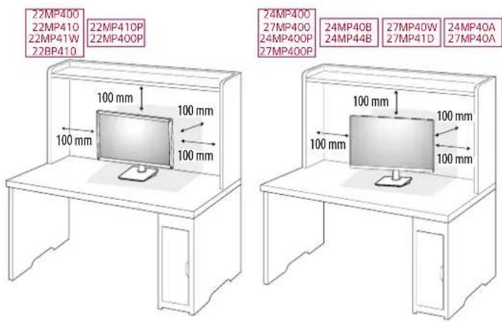 LG 24MP400P - Installing on a Table - 1