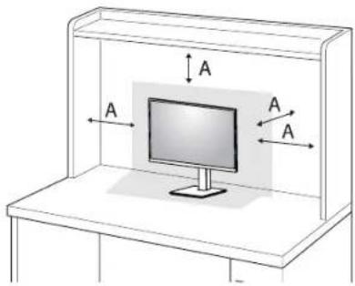 LG 24CQ651W - Instalación encima de una mesa - 1