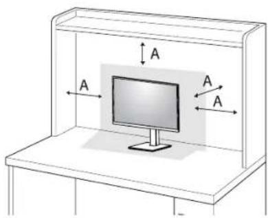 LG 24CQ651W - Installation sur un bureau - 1