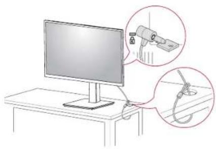 LG 24CQ651W - Using the Kensington Lock - 1
