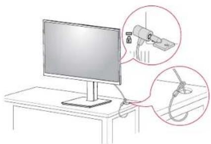 LG 24CQ651W - Uso del cable de anclaje Kensington - 1