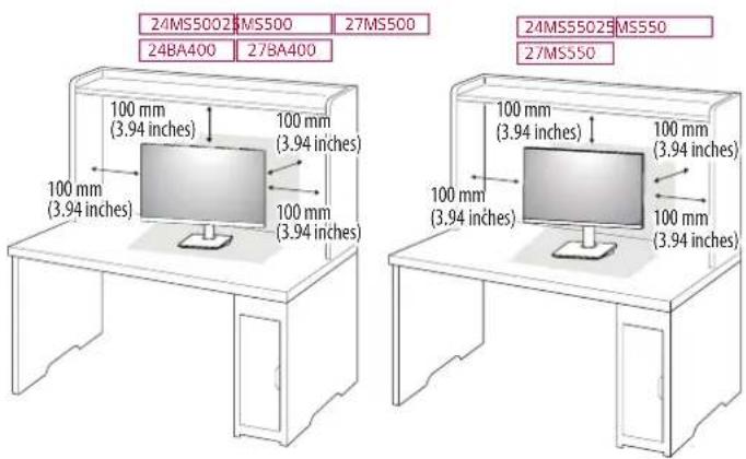 LG 27MS550 - Installing on a Table - 1
