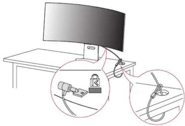 LG UltraGear 34GS95Q - Using the Kensington Lock - 1