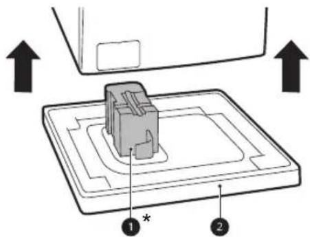 LG F4DR7596SYH - Het apparaat optillen van de schuimbasis - 1