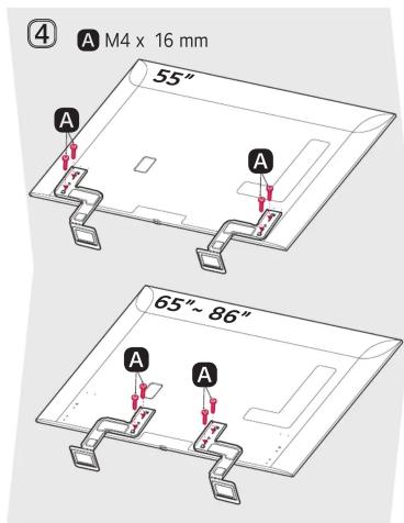 4 A M4 x 16 mm 55" 65"-86"