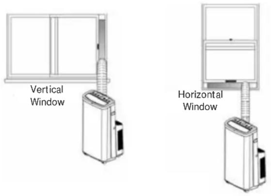 HAIER QPSA13 - CONNECT EXHAUST HOSE TO THE WINDOW PANEL - 1