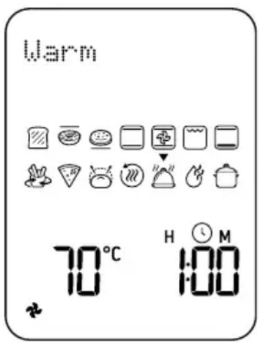Warm 70°C H M 100