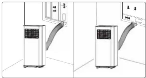 HAIER QPFA10 - CONNECT EXHAUST HOSE TO THE WINDOW PANEL - 1