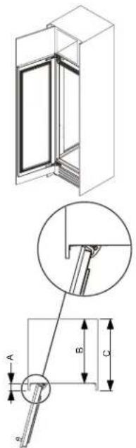JennAir JKCHL302ML - Maximum cabinet depth over "Integrated" refrigerator with single door panel - 1