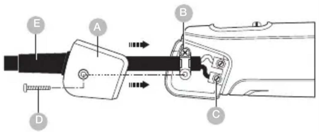STEINEL HM 2120 E - Vervanging van het snoer (alleen HM 2320 E) - 1