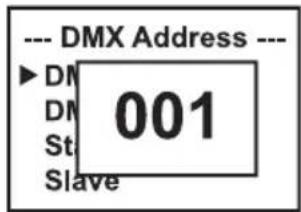 Cameo AZOR SP2 - USTAWIANIE ADRESU STARTOWEGO DMX (DMX Address) - 2