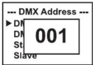 Cameo AZOR SP2 - IMPOSTAZIONE DELL'INDIRIZZO DI AVVIO (DMX Address) - 2