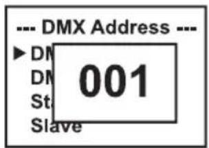 Cameo AZOR SP2 - RÉGLAGE DE L'ADRESSE DE DÉPART DMX (DMX Address) - 2