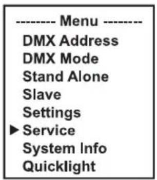 Cameo AZOR SP2 - MENU SERVICE (Service) - 1