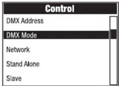 Cameo OTOS W6 - SETTING THE DMX OPERATING MODE (DMX Mode) - 2