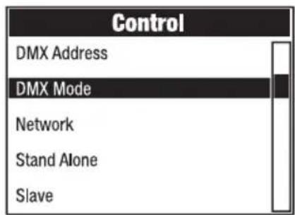 Cameo OTOS W6 - IMPOSTAZIONE DELLA MODALITÀ OPERATIVA DMX (DMX Mode) - 1