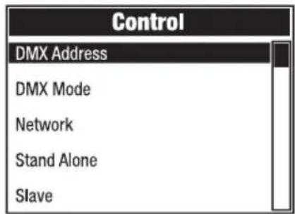 Cameo OTOS W6 - SETTING THE DMX START ADDRESS (DMX Address) - 2