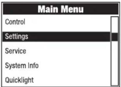Cameo OTOS W6 - SYSTEMEINSTELLUNGEN (Settings) - 1