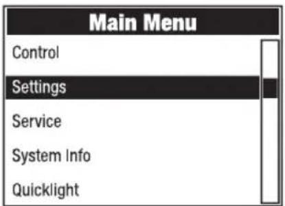 Cameo OTOS W6 - SYSTEM SETTINGS (Settings) - 1