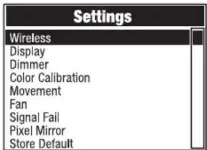 Cameo OTOS W6 - SYSTEM SETTINGS (Settings) - 2
