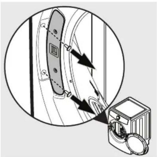 ELECTROLUX ELFE7738AW - Extracción de los tapones del pestillo y del orifi cio - 1