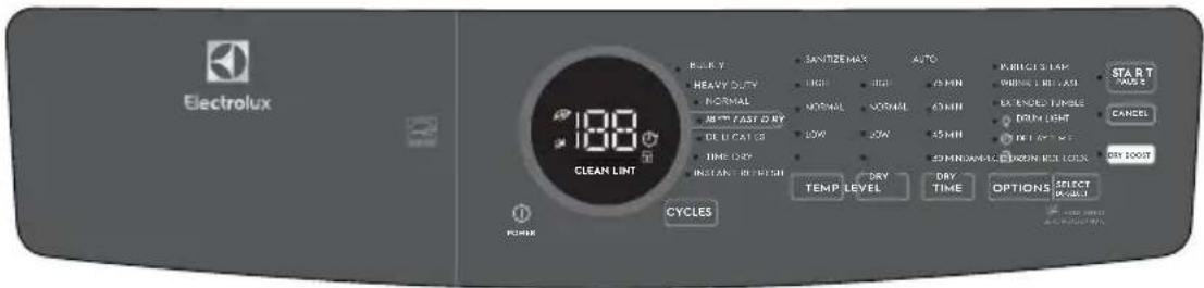 ELECTROLUX ELFG7738AW - Setting chart - 300 series dryer - 1