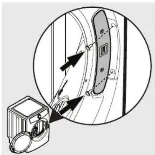 ELECTROLUX ELFG7738AW - Volver a instalar los tapones del pestillo y del orifi cio - 2