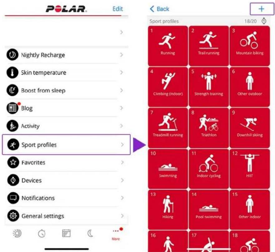 POLAR Vantage M3 - AJOUTER UN PROFIL SPORTIF - 1