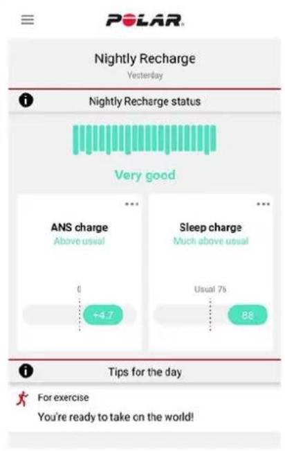 POLAR Vantage M3 - Nightly Recharge dans l'application Polar Flow - 2