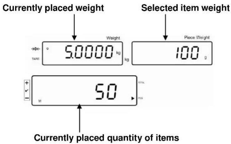 Kern KFS-TM - Adding-up during weight display: - 1