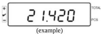 Kern KFS-TM - Browsing through saved values: - 3