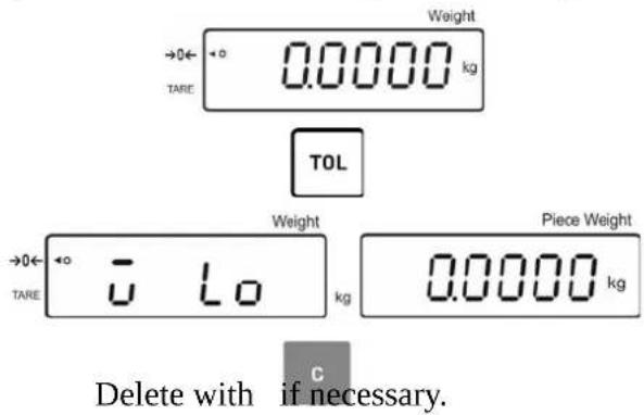 Kern KFS-TM - Tolerance check for target weight - 1
