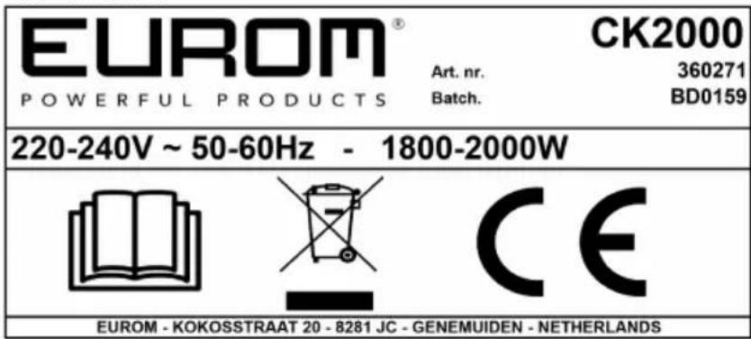 Eurom CK2000 - Identificatie - 1