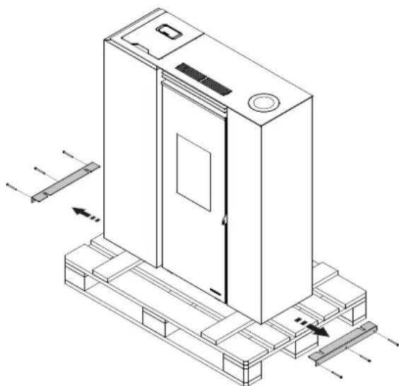 Palazzetti Ecofire Tiffany Idro - Removal of the transport pallet - 1