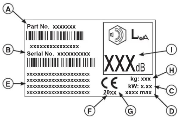 NAC MS55800E - Identifikační štítek zařízení - 1