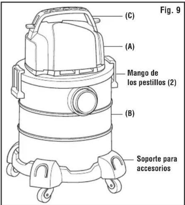 RIDGID HDAV0500 - TRASLADO DE LA ASPIRADORA (Fig. 9) - 1