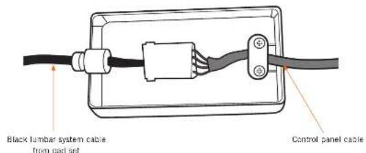 Black lumbar system cable from pad set Control panel cable