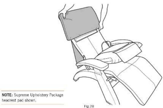 NOTE: Supreme Upholstery Package headrest pad shown. Fig.28