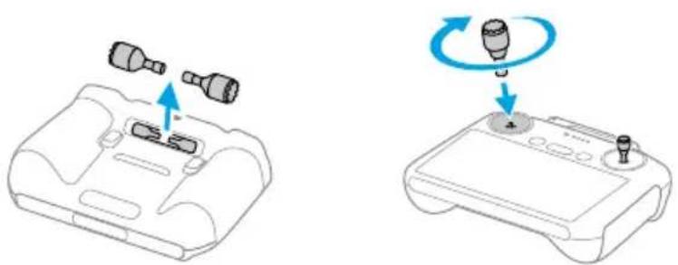 Deux schémas techniques montrant un appareil avec deux ports et un panneau de commande, l'un avec un bouton rotatif (sans texte ni symboles)