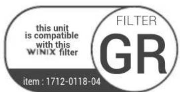 Winix T800 - Zurücksetzen der Lebensdauer des Filters: - 1