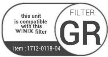 Winix T800 - Filterlevensduur resetten: - 1