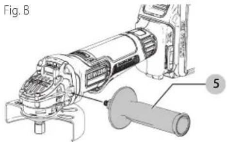 DEWALT DCG415B - Attaching the Auxiliary Handle (Fig. B) - 1