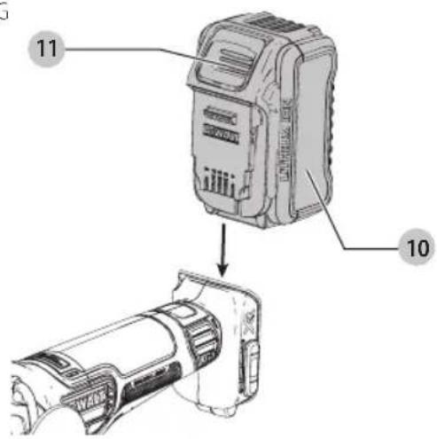 DEWALT DCG415B - Installing and Removing the Battery Pack (Fig. G) - 1