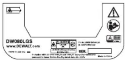 DEWALT DW080LRS - Étiquettes d'avertissement - 4