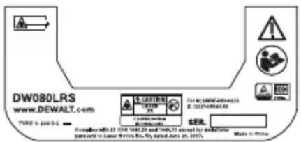DEWALT DW080LRS - Étiquettes d'avertissement - 3