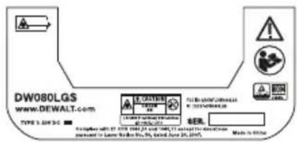 DEWALT DW080LRS - Etiquetas de Advertência - 5